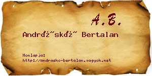 Andráskó Bertalan névjegykártya