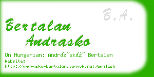bertalan andrasko business card
